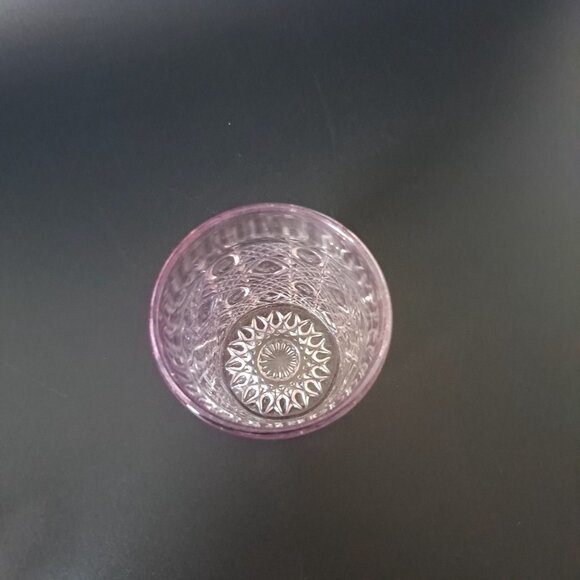 Vintage Purple Cut Glass Tumbler With Intricate Geometric Pattern - Picture 9 of 13